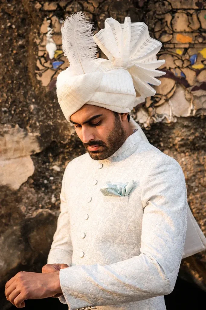 Ice Blue Embroidred Sherwani