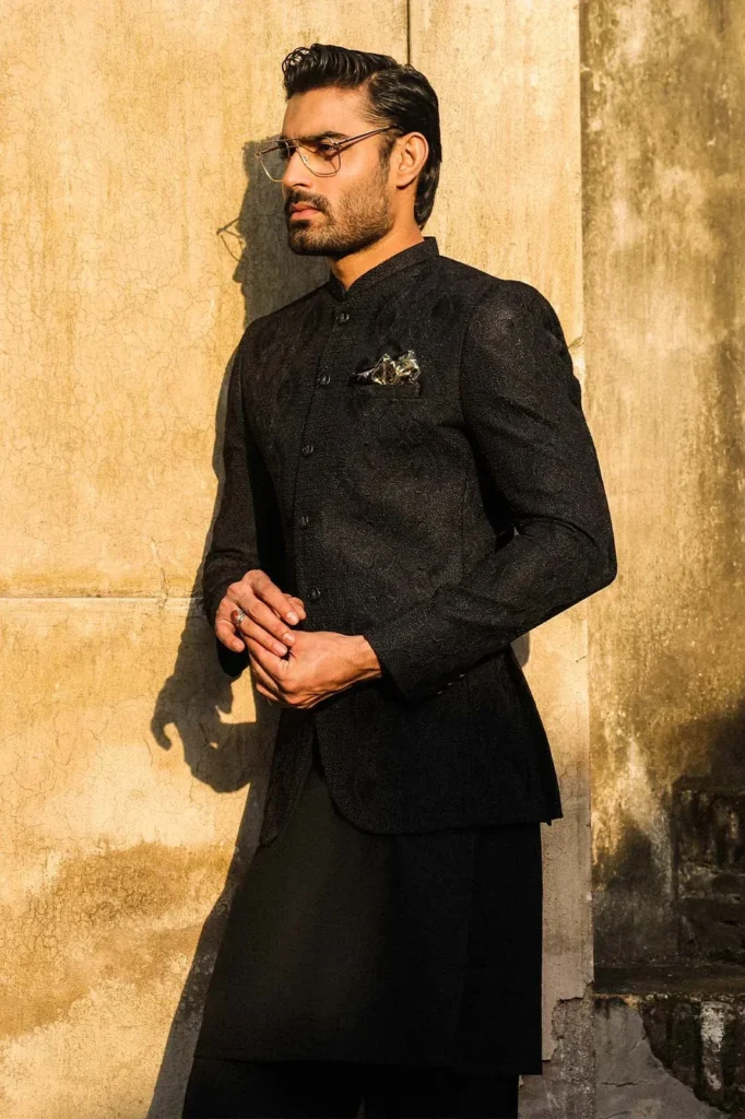 Black Embroidered Prince Coat